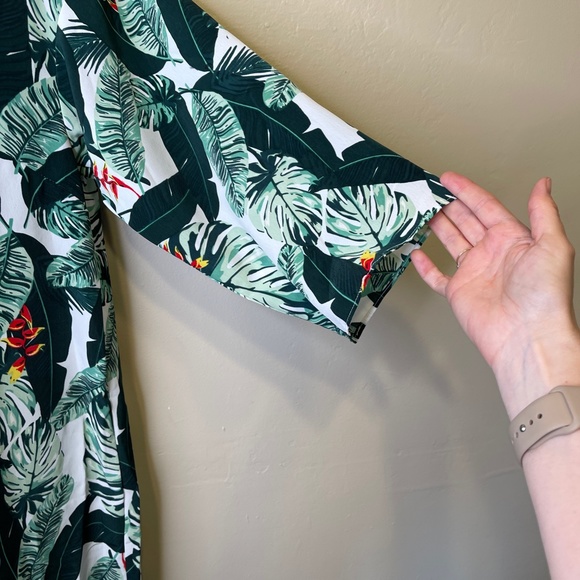 Rachel Zoe NWT Tropical Banana Leaf Pattern Open Front Semi Sheer Duster Kimono - Picture 12 of 16